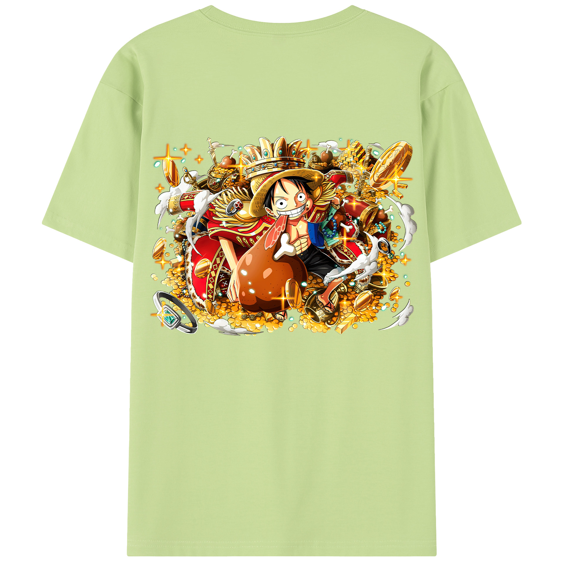 ワンピース モンキー・D・ルフィ ONE PIECE Monkey D. Luffy 綿100％半袖Tシャツ（背面プリント）